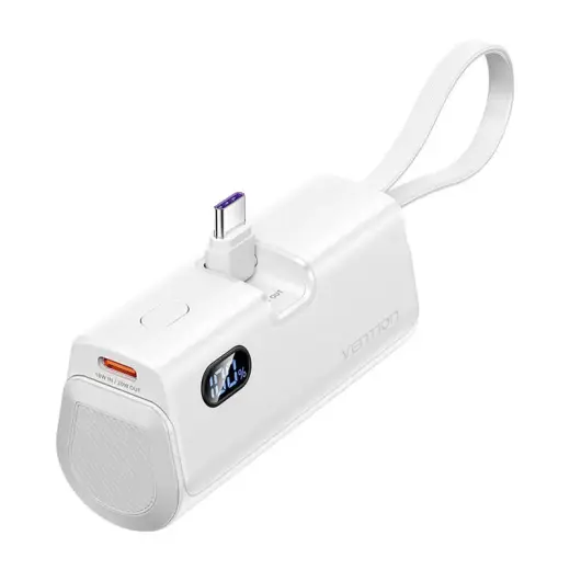 Vention FHQW0 external battery (powerbank) | 4800 mAh | 22.5W | USB-C, Lightning | LED display | white