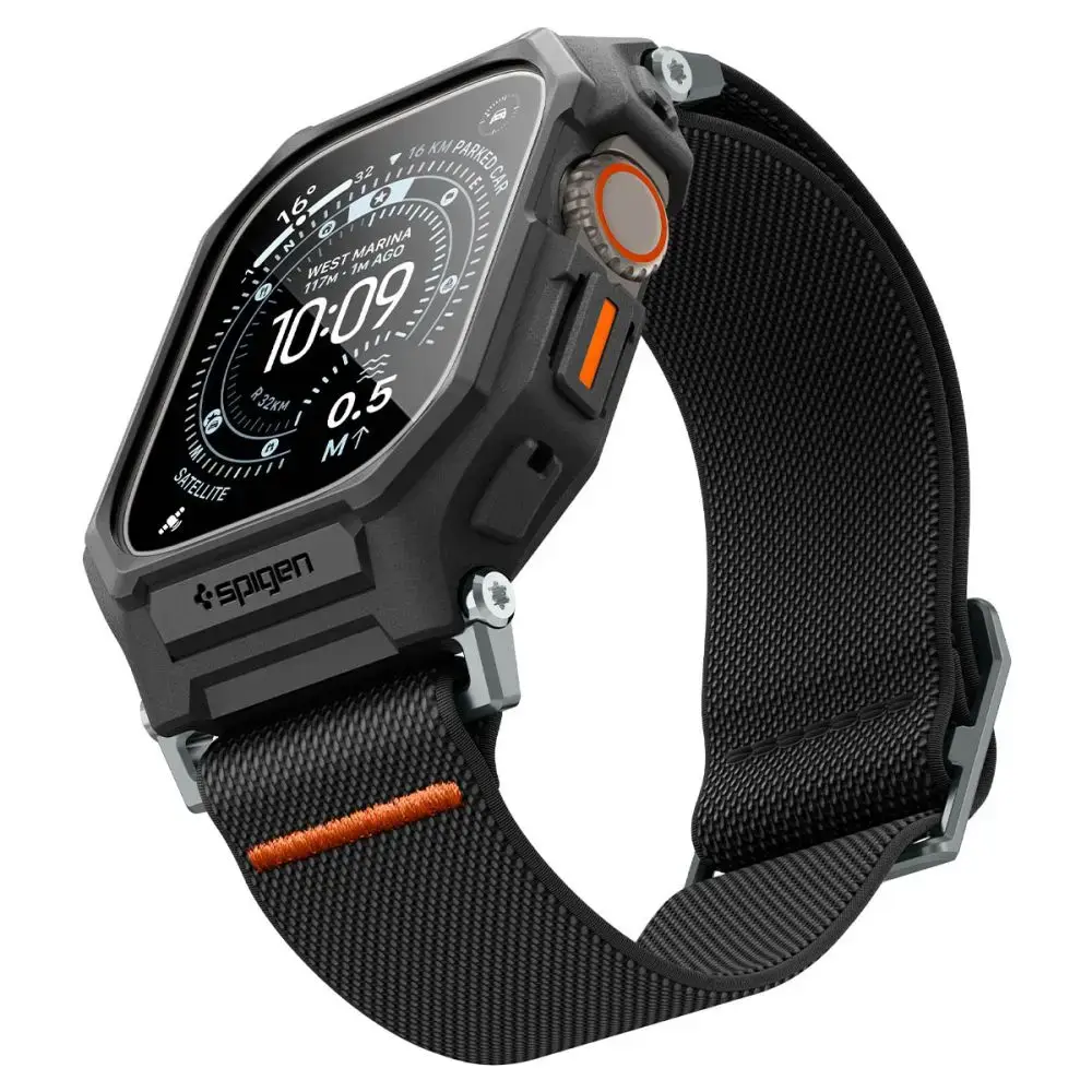SPIGEN LITE FIT PRO & TEMPERED GLASS APPLE WATCH ULTRA 1 / 2 / 3 (49 MM) MATTE BLACK