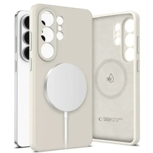 TECH-PROTECT Silicone чехол с поддержкой MagSafe для телефона Samsung Galaxy S26 Ultra (S948) бежевый
