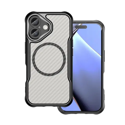 Defender Carbon Mag чехол с поддержкой MagSafe для телефона iPhone 17 чёрный