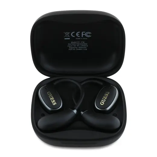 Guess Satin Classic Logo OWS Wireless Earphones Black