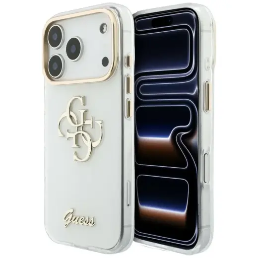 Guess IML 4G Script Metal чехол для телефона iPhone 18 Pro Max | iPhone 17 Pro Max белый