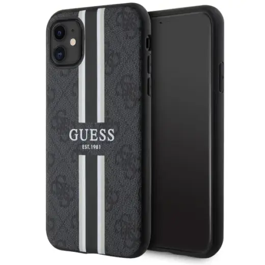Guess GUHMN61P4RPSK 4G Printed Stripes telefoni ümbris MagSafe toega iPhone 11 | iPhone XR must
