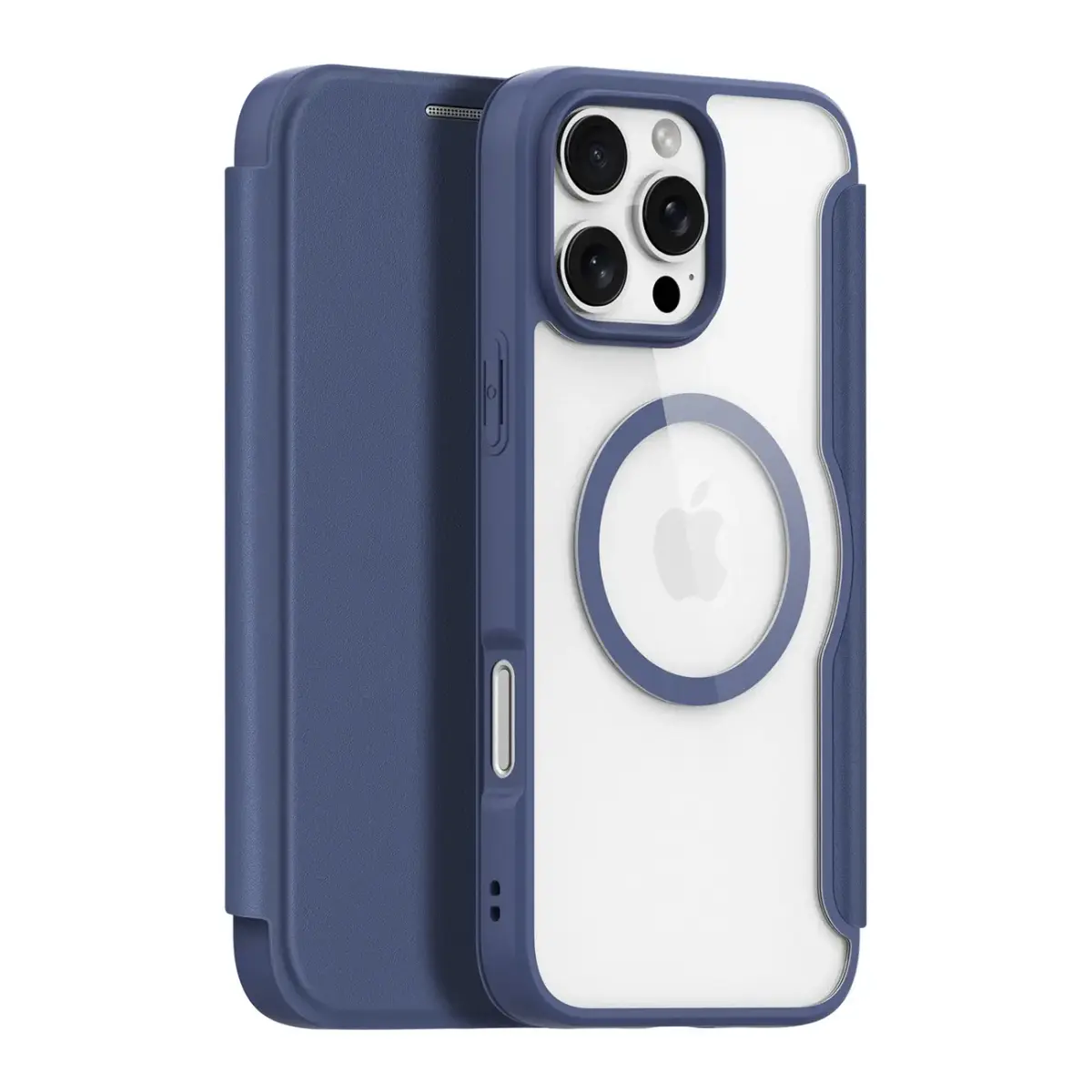 Dux Ducis Skin X Pro iPhone 16 Pro Case with MagSafe and Flip Cover - Blue