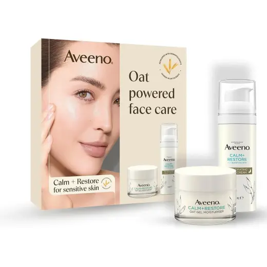 Aveeno, Set Regalo Bellezza, Calm+Restore!" Skincare Geschenkset Für Trockene Und Empfindliche Haut (Set per La Cura Del Viso)