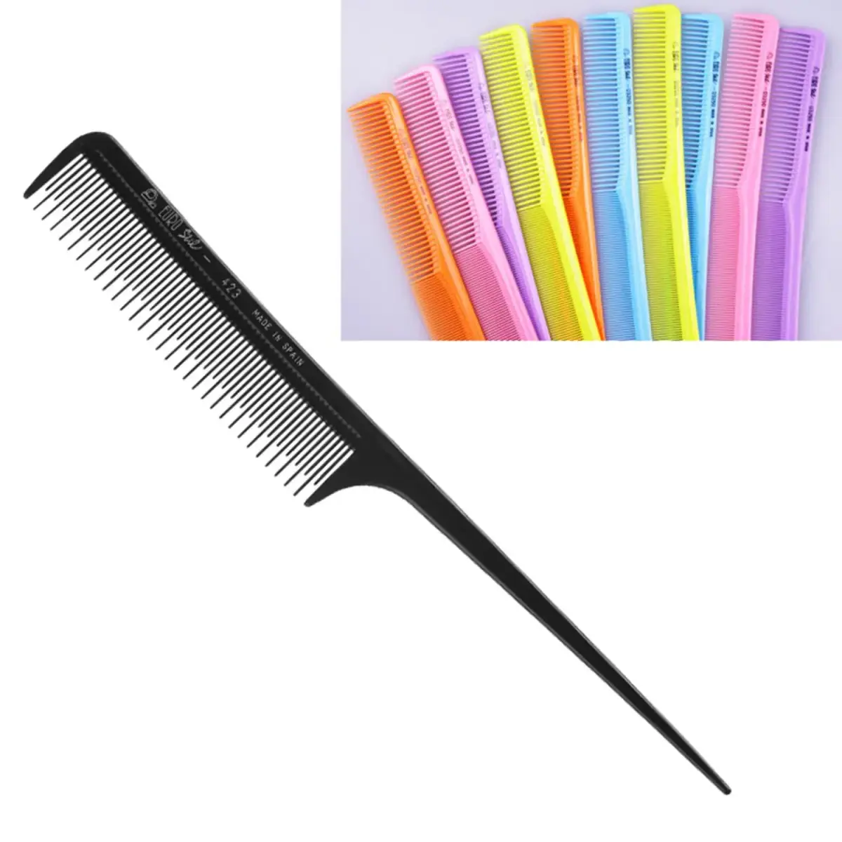 EUROSTIL Colored Plastic Comb Bristles 20