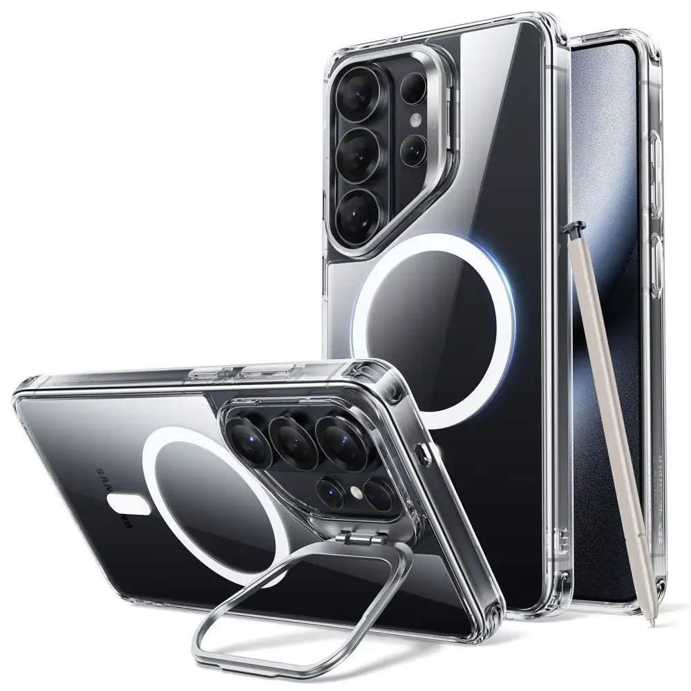 ESR Classic Hybrid maciņš un ar statīvu telefonam Samsung Galaxy S26 Ultra (S948) caurspīdīgs