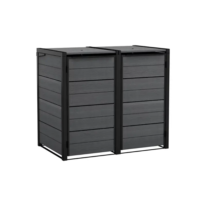 Atkrituma tvertņu 2x240L uzglabāšanas konteiners Hide Away pelēks