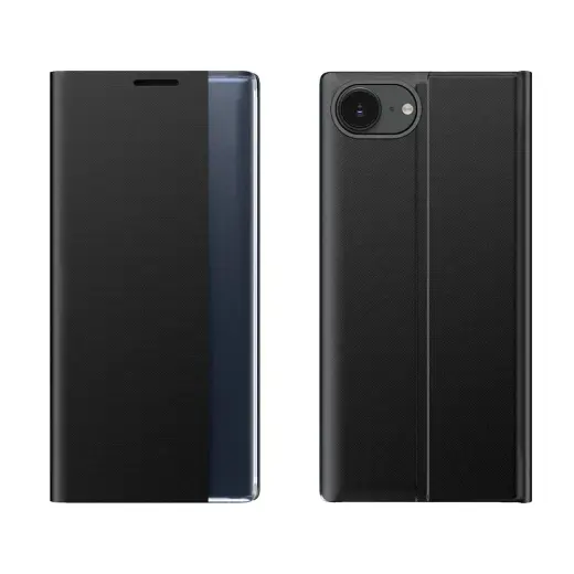 New Sleep knyginio tipo telefono dėklas su stovu iPhone 16e juodas