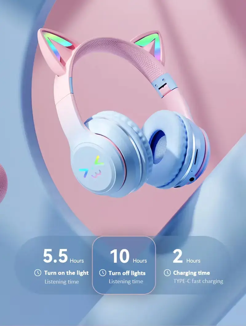 Goodbuy Strange Eyes bezvadu austiņas bērniem | bluetooth 5.1 melnas (Bojāts iepakojums)