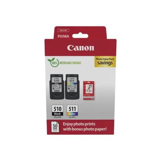Canon PG-510 CL-511 PG510 CL511 Photo Paper Value Pack 2er-Pack 2erPack (2970B017)