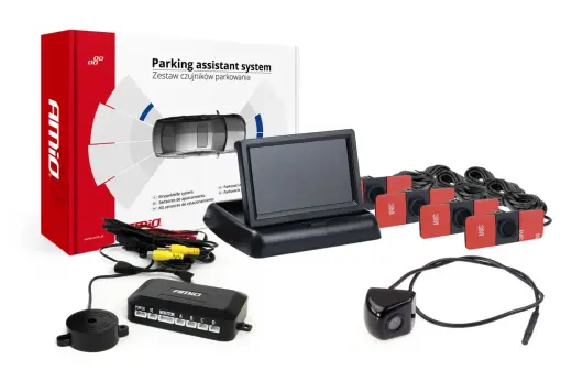 Parking assistant system 4,3 TFT02 FLIP-UP CAM-310 black inside mount 16,5mm