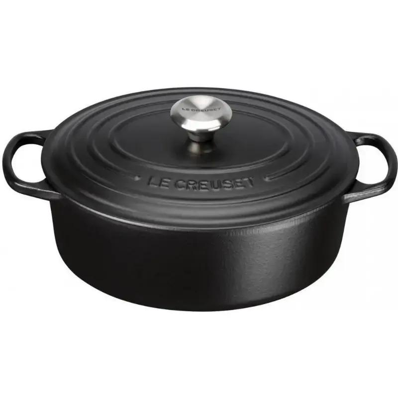Le Creuset Ketaus puodas ovalus 31cm / 6,3L matinis juodas