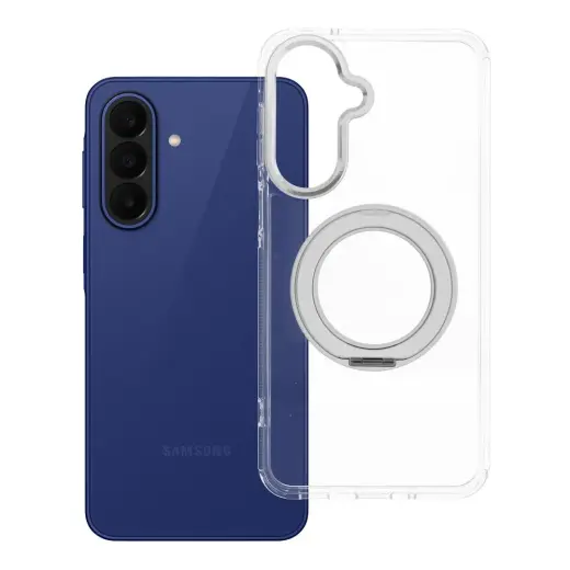 Frame Circle Stand maciņš ar statīvu un MagSafe atbalstu telefonam Samsung Galaxy A27 5G (A276) caurspīdīgs