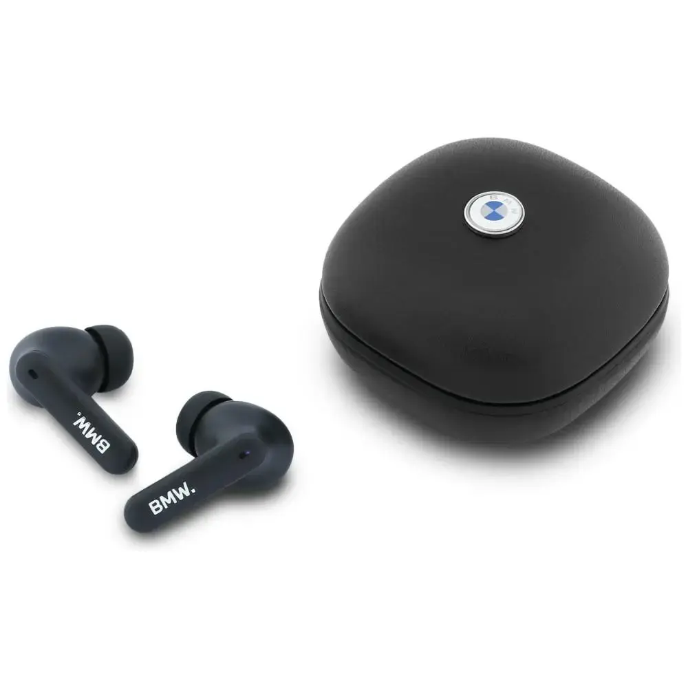 Headphones Bluetooth TWS BMW Leather      Metal Logo ENC black