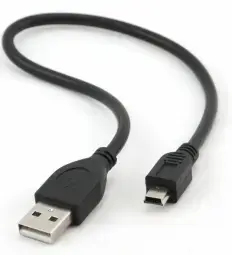 Gembird datu pārraides un uzlādes vads | USB-A uz Mini USB | 0.3m | melns