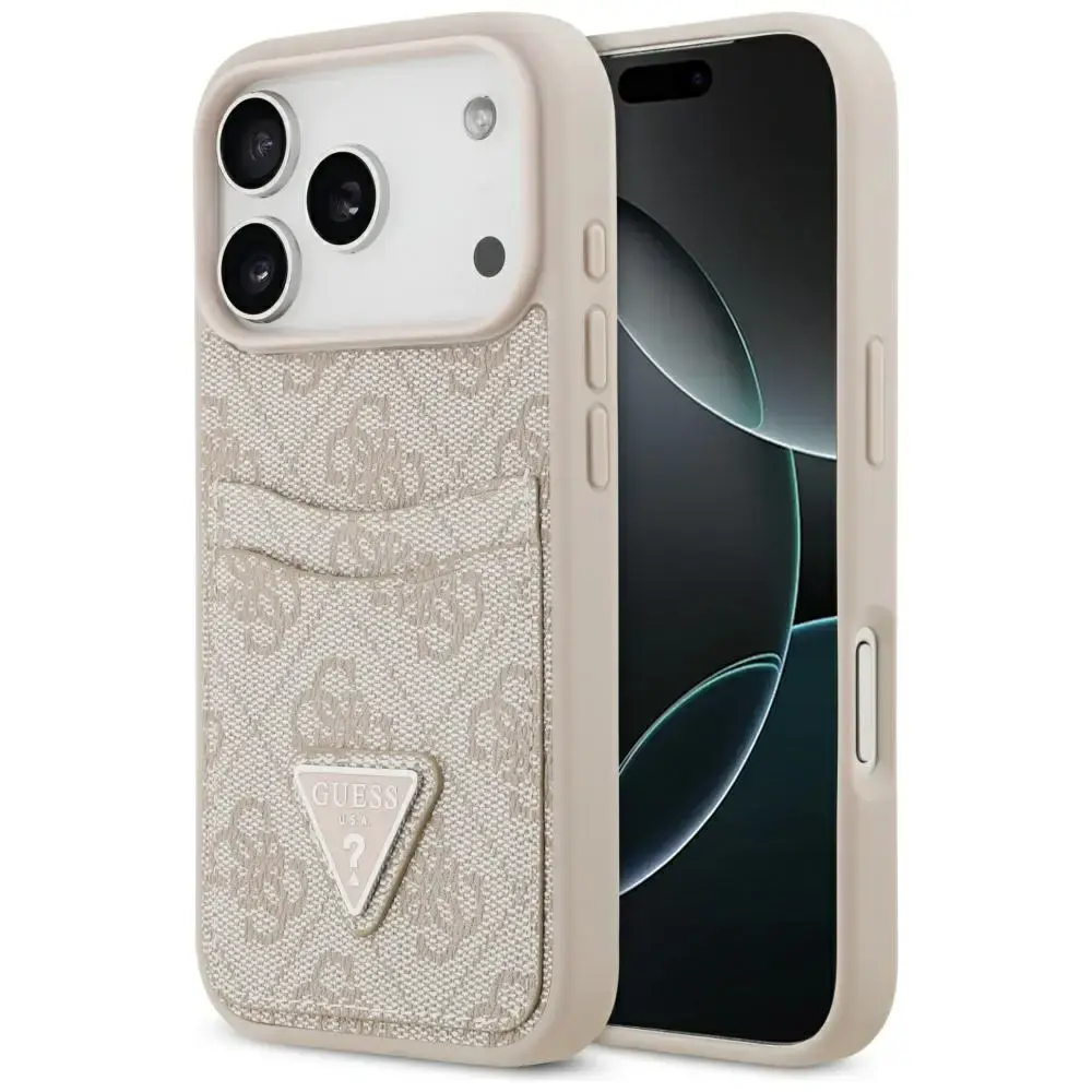 Case Guess 4G Double Card Triangle for iPhone 17 Pro pink