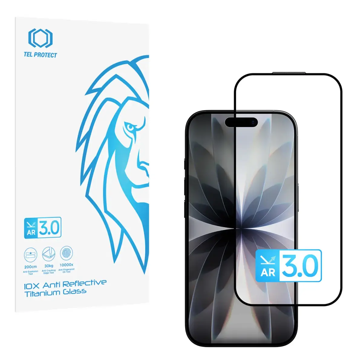 Tel Protect 10X AR 3.0 AntiReflective Titanium aizsargstikls telefona ekrānam iPhone 16 Pro | iPhone 17