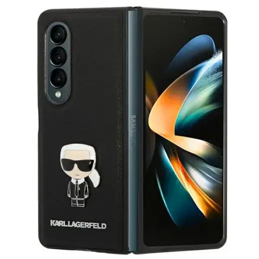 Karl Lagerfeld PU Saffiano Ikonik Case for Samsung Galaxy Z Fold 4 Black