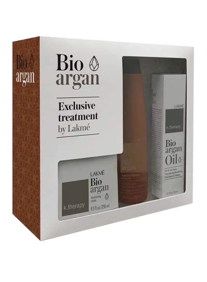 Lakme K.Therapy Bioargan Set (Shampoo 300ml, Mask 250ml, Oil 125ml)