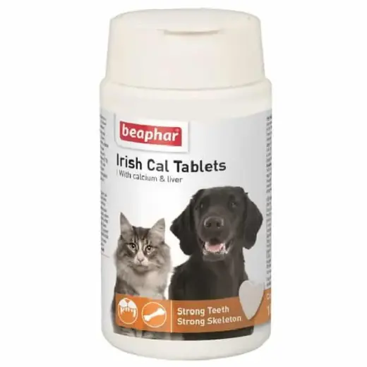 Vitamīnizēta papildbarība - Beaphar Irish Cal, 150 tab.