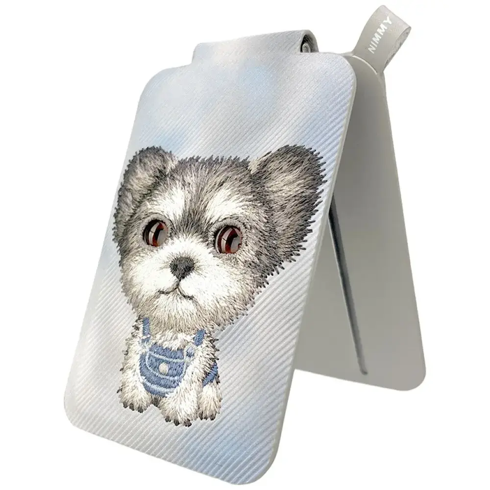 Magnetic phone wallet stand  Nimmy New Big-Eye Cute Pets 2.0 Dog grey