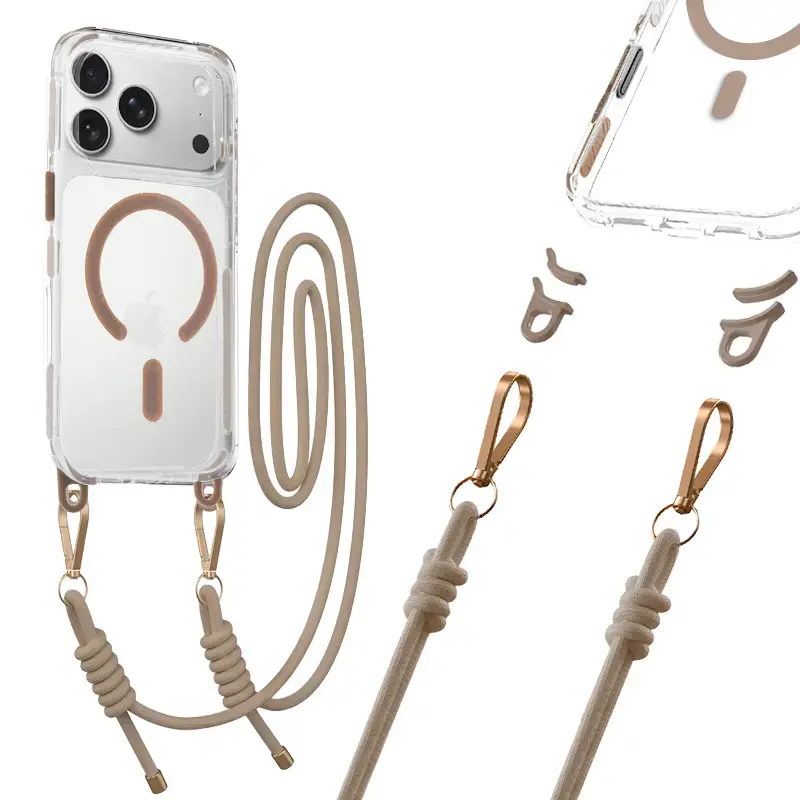 Tel Protect Strap Clear maciņš telefonam iPhone 17 Pro Max zelta krāsā