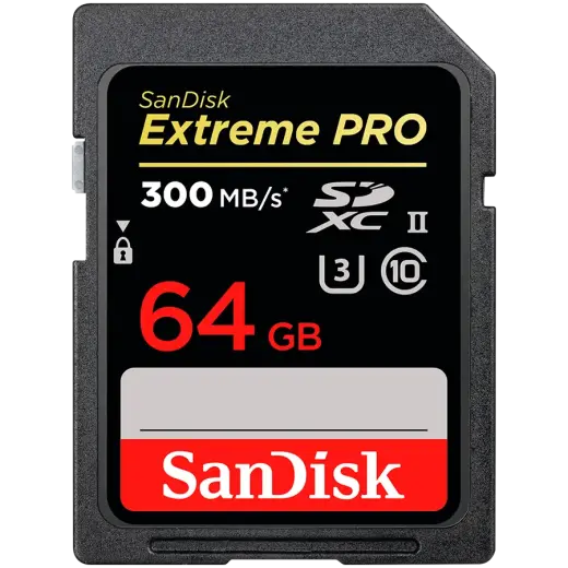 SANDISK Extreme PRO 64GB V60 UHS-II SD cards, 280/100MB/s,V60,C10,UHS-II