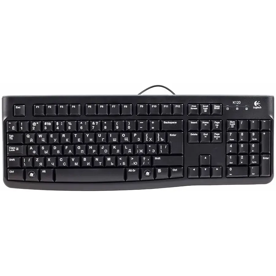 LOGITECH K120 Corded Keyboard - BLACK - USB - UK