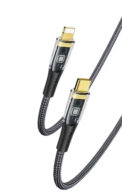 YESIDO CABLE CA101 PD 20W TYPE-C/LIGHTNING 1,2M PVC 3A BLACK