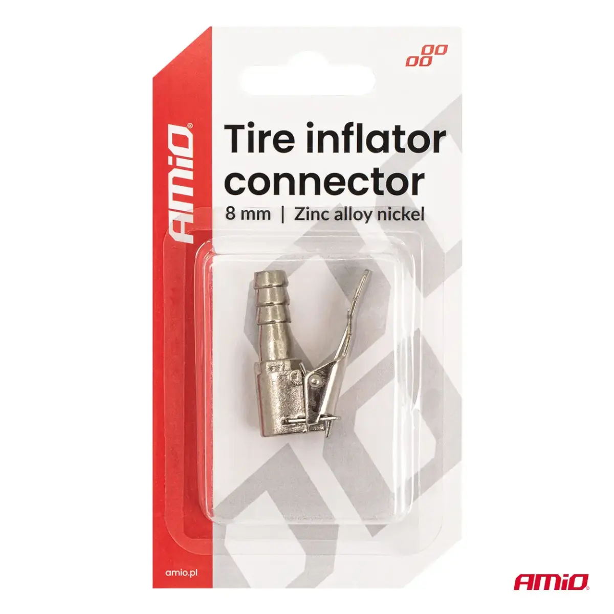 Zinc Alloy Nickel Tire Inflator Connector 8 mm AMIO-04496