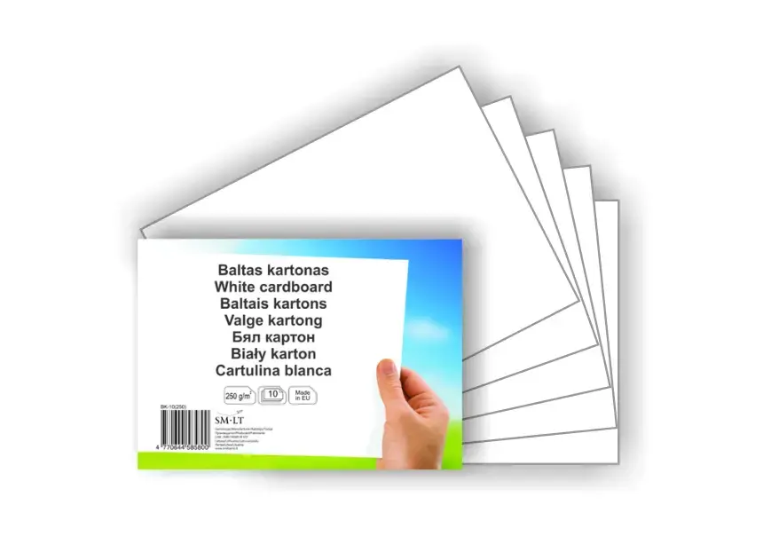 Kartons SMLT A4 formāts, 300g/m2, balts, 10 loksnes/iepak.  (B-K10)