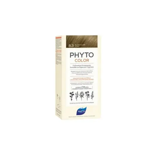 Phyto, Phytocolor, Permanent Hair Dye, 8.3 Light Golden Blonde, 112 ml