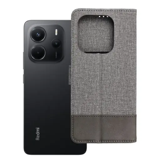 Flip case for Xiaomi Redmi Note 14 4G (GLOBAL - 164,84mm x 78,15mm x 8,16mm) Gomma Book gray