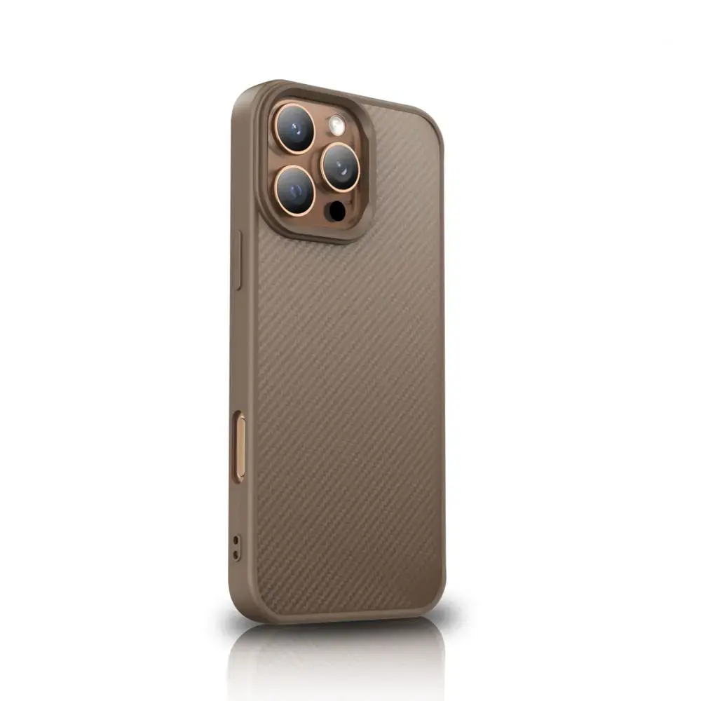 Wozinsky Carbon Fiber Case with MagSafe for Samsung Galaxy S25 Ultra - Brown