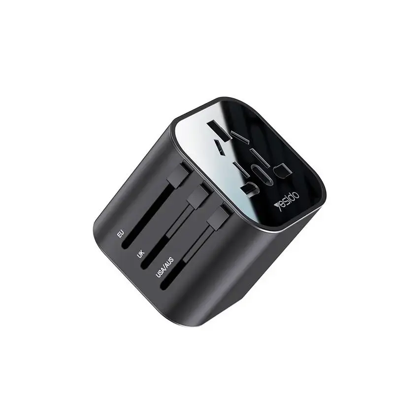 YESIDO UNIVERSAL ADAPTER MC09 UK/EU/US/AU MAX 8A BLACK