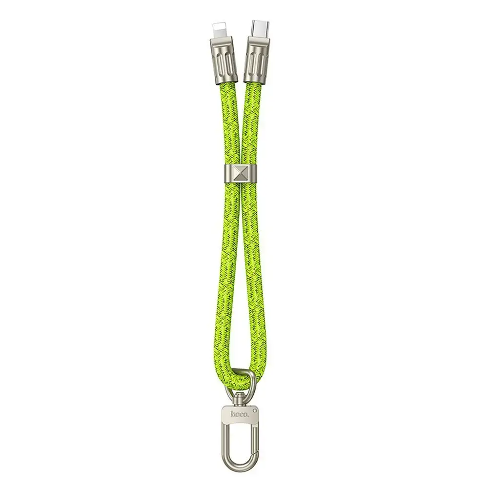 Cable USB C to Lightning Hoco PD 20W lanyard shape 0,22 m GH5 fluorescent green