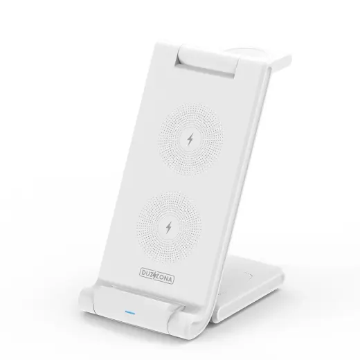Duzzona W10-S 3in1 15W Qi bezvadu lādētājs - balts