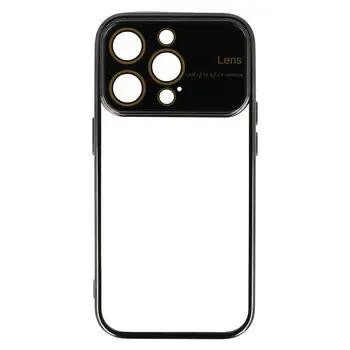 Fusion Electro Lens Back Case Silikona Aizsargapvalks Priekš Samsung A245 Galaxy A24 4G Melns
