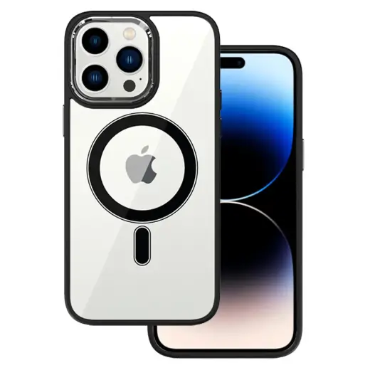 Tel Protect Magnetic Clear Case for Iphone 15 Plus Black