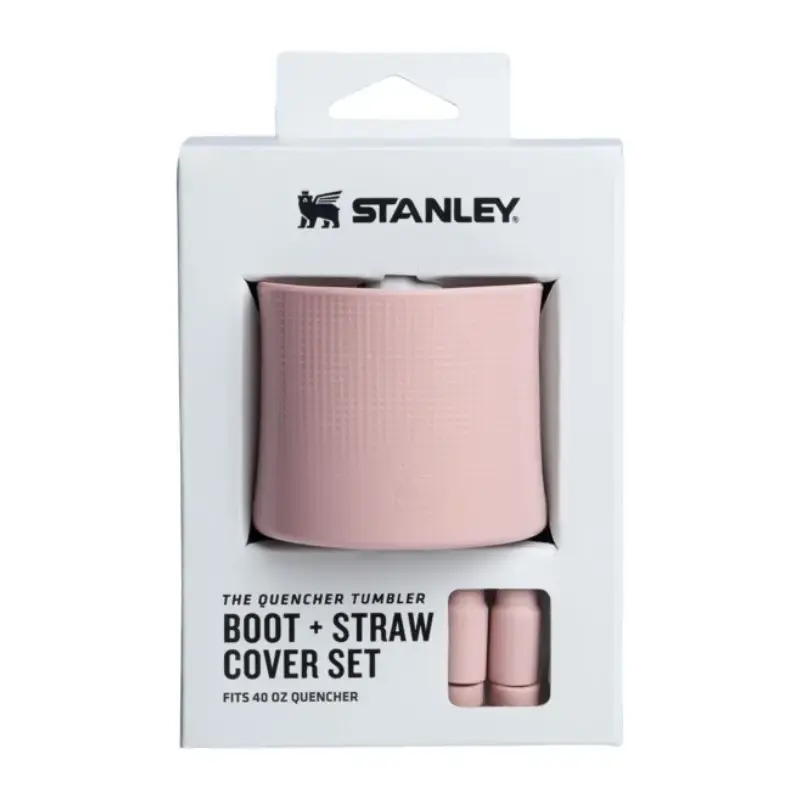 Aizsargpārvalka un salmiņu vāciņu 2 gab. komplekts termokrūzēm 1,18L The Quencher Boot + Straw Topper gaiši rozā
