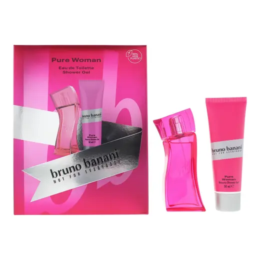 Set Bruno Banani: Pure Woman, Eau De Toilette, For Women, 30 ml + Pure Woman, Hydrating, Shower Gel, All Skin Types, 50 ml