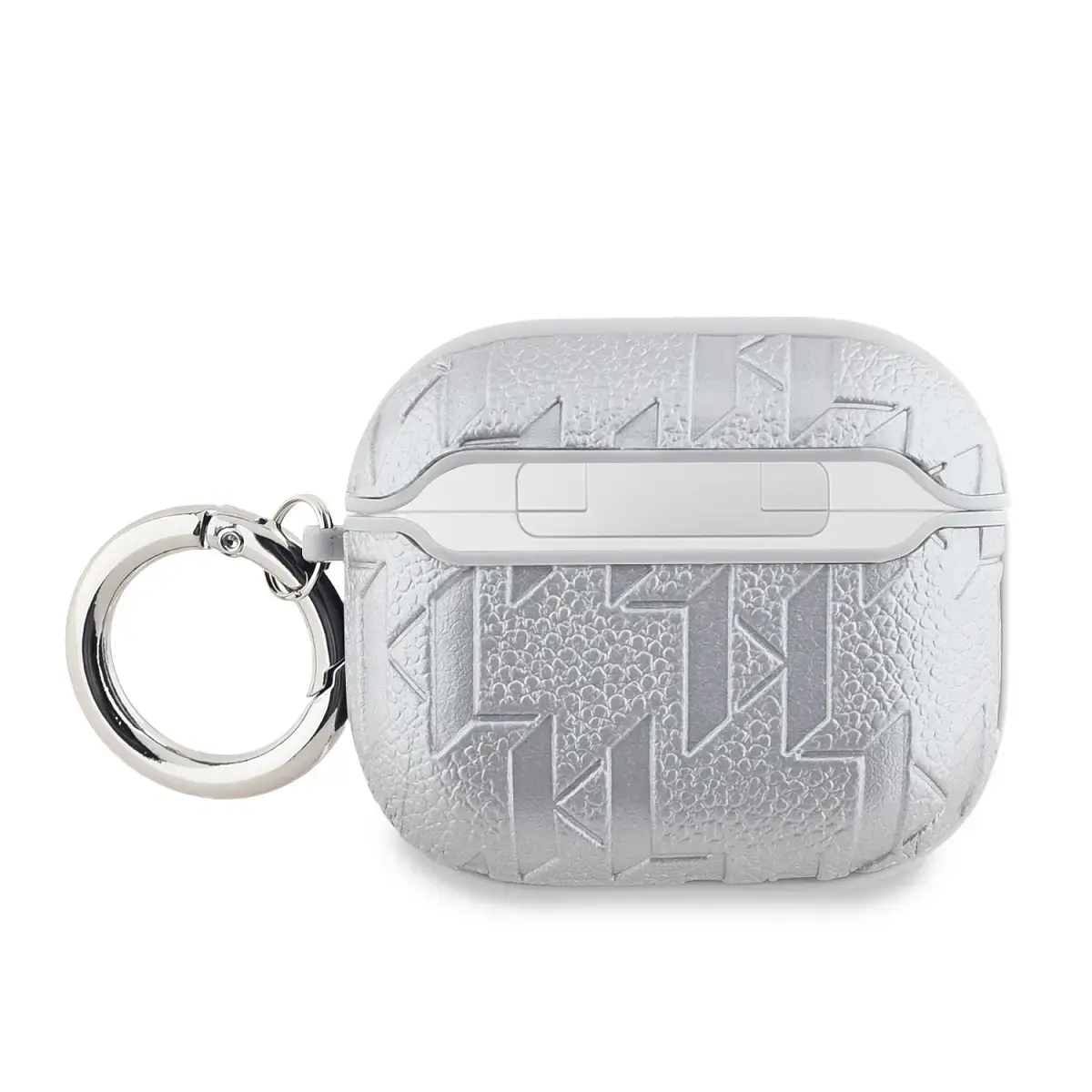 Karl Lagerfeld PU Embossed Karl Head Case for AirPods 3 Silver
