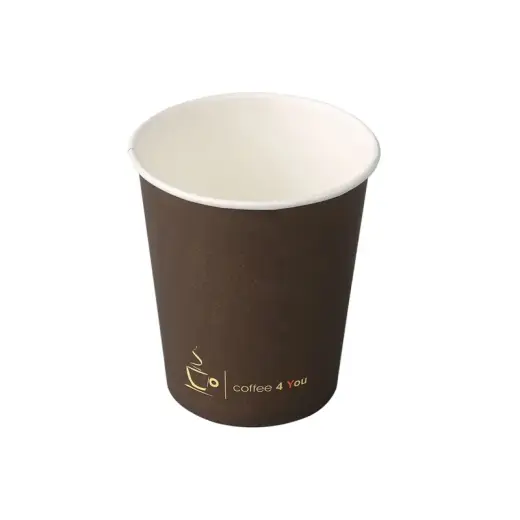 Kafijas glāzes 250ml ar apdr. "Coffee 4 You",dia.80mm,kartona, 100gab/iepak.