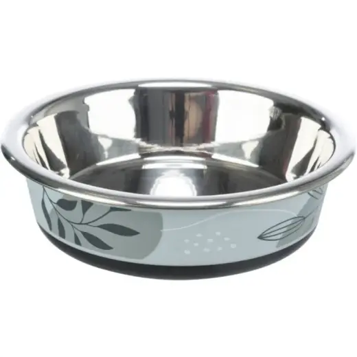 Bļoda dzīvniekiem, metāls - Trixie Bowl, sainless steel/ plastic/ rubber 1.6 l/21cm