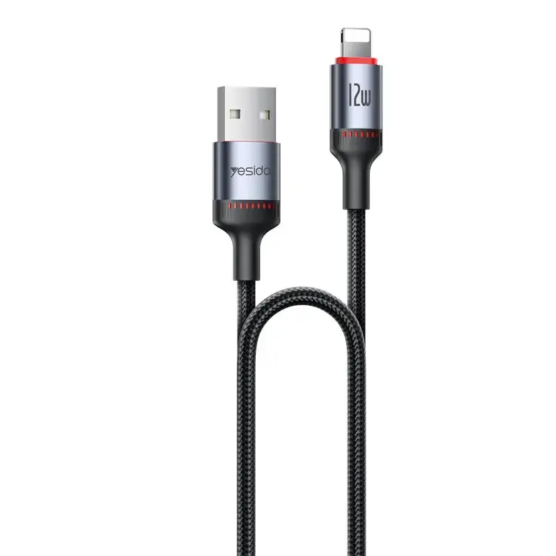 YESIDO CA129L data transfer and charging cable | USB-C to Lightning | 12W | 1.2m | black