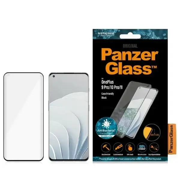 PanzerGlass E2E MicroFracture OnePlus 9 Pro Case Friendly czarny|black Antibacterial