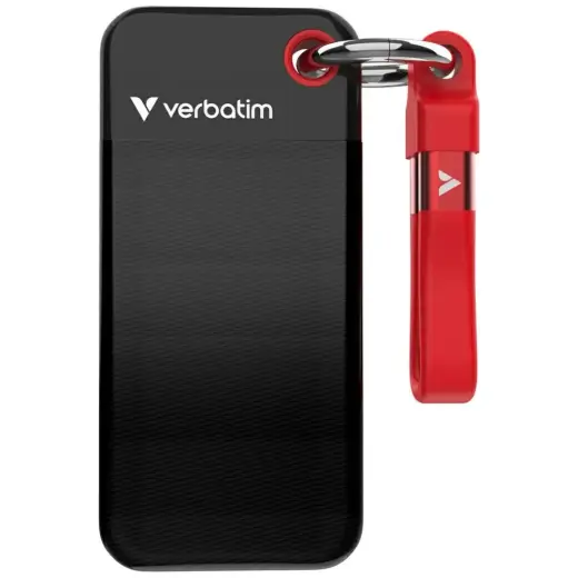 External Drive Verbatim Pocket SSD 256GB USB-C 3.2 gen.2 black-red 32417