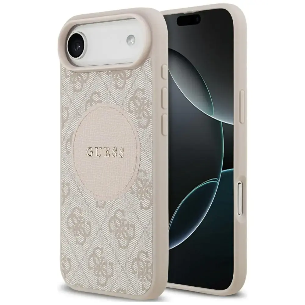 Guess 4G Circle Classic Logo maciņš ar MagSafe atbalstu telefonam iPhone 17 Air rozā
