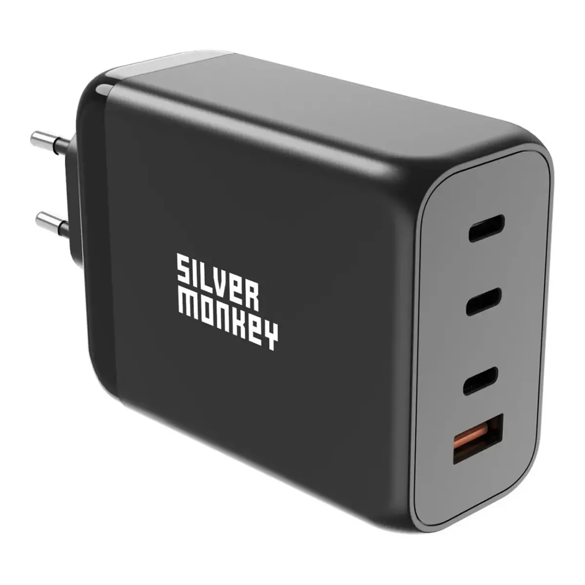 Silver Monkey SMA153 зарядное устройство | 200W | GaN, PD, QC 3.0 | USB-C, USB-A | черное